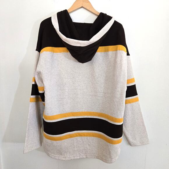 New Boston Bruins '47 Brand Centennial Early Years Script Lacer Hoodie Size L - Picture 3 of 13